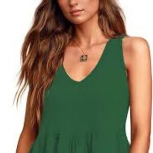 Green Sleeveless Women's Top